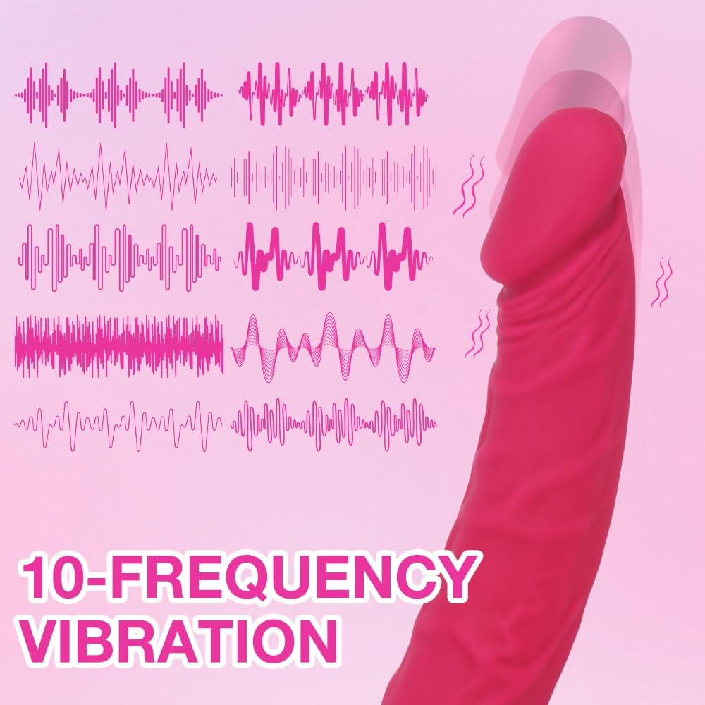 GKLWEJ G-Spot Vibrators, 22.1 cm/8.7 Inch Silicone Classic Vibrator Vibration for Women with Ring, Clitoris Vibration for Women with 10 Modes Vibrators, Sex Toy for Couples, Massage Stick – Bild 3