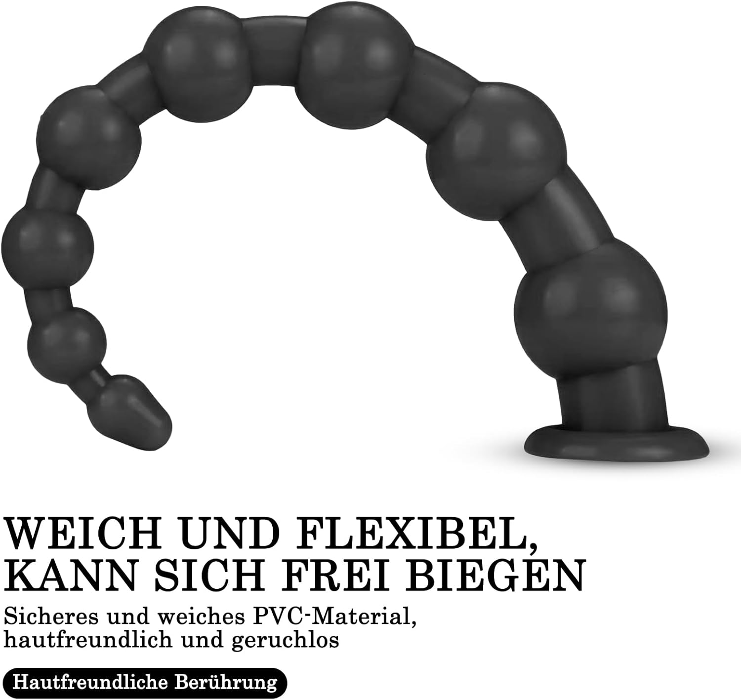 BDSMAGE 45 cm Large Plug, Giant Butt Plug, Dildo, XXL Toys, Stretcher, Bead Dilo Tail, Expander with Suction Cup, Erotic Sex Toy from 18 for Couples, Women, Men (Black) – Bild 5