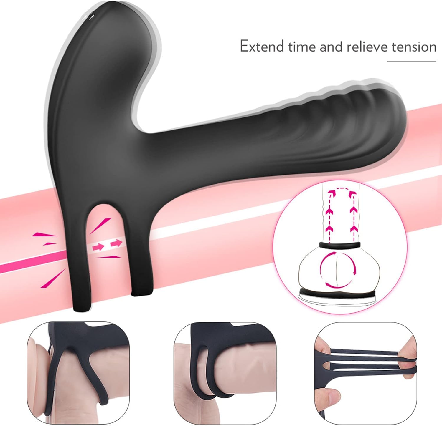 Ring Vibrator Sex Toy for Couples, Ring Erotic Sex Toy for Men with 9 Vibration Modes, Sex Toy Sets for Men Couples Vibrator Sets – Bild 6