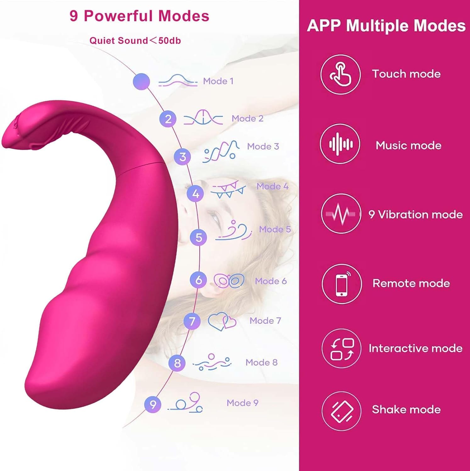 Vibration for Women with App Vibrator Sex Toy for Women with 9 Vibration Modes Vibrator Died Women Clitoris G-Spot Sex Toy Wearable Sex Toy for Couples Portable Dildo – Bild 3