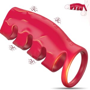 Ring Sex Toy for Couples Men, Ring Erotic Sex Toy for G-Spot, Sleeve Cock Ring Erotic Sex Toy for Clitoris, 10 Vibration Modes Dual Rings Sex Toys