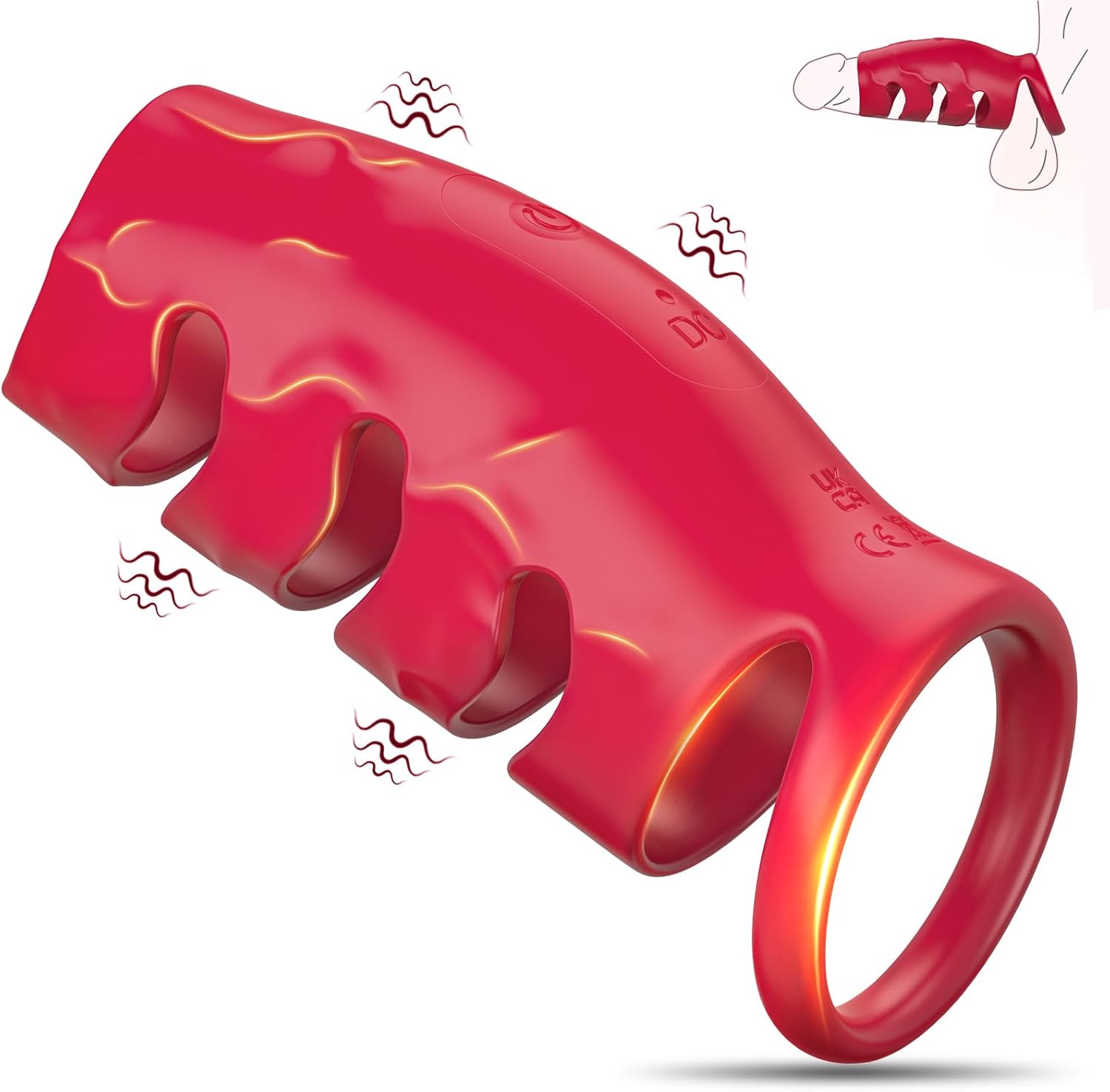 Ring Sex Toy for Couples Men, Ring Erotic Sex Toy for G-Spot, Sleeve Cock Ring Erotic Sex Toy for Clitoris, 10 Vibration Modes Dual Rings Sex Toys