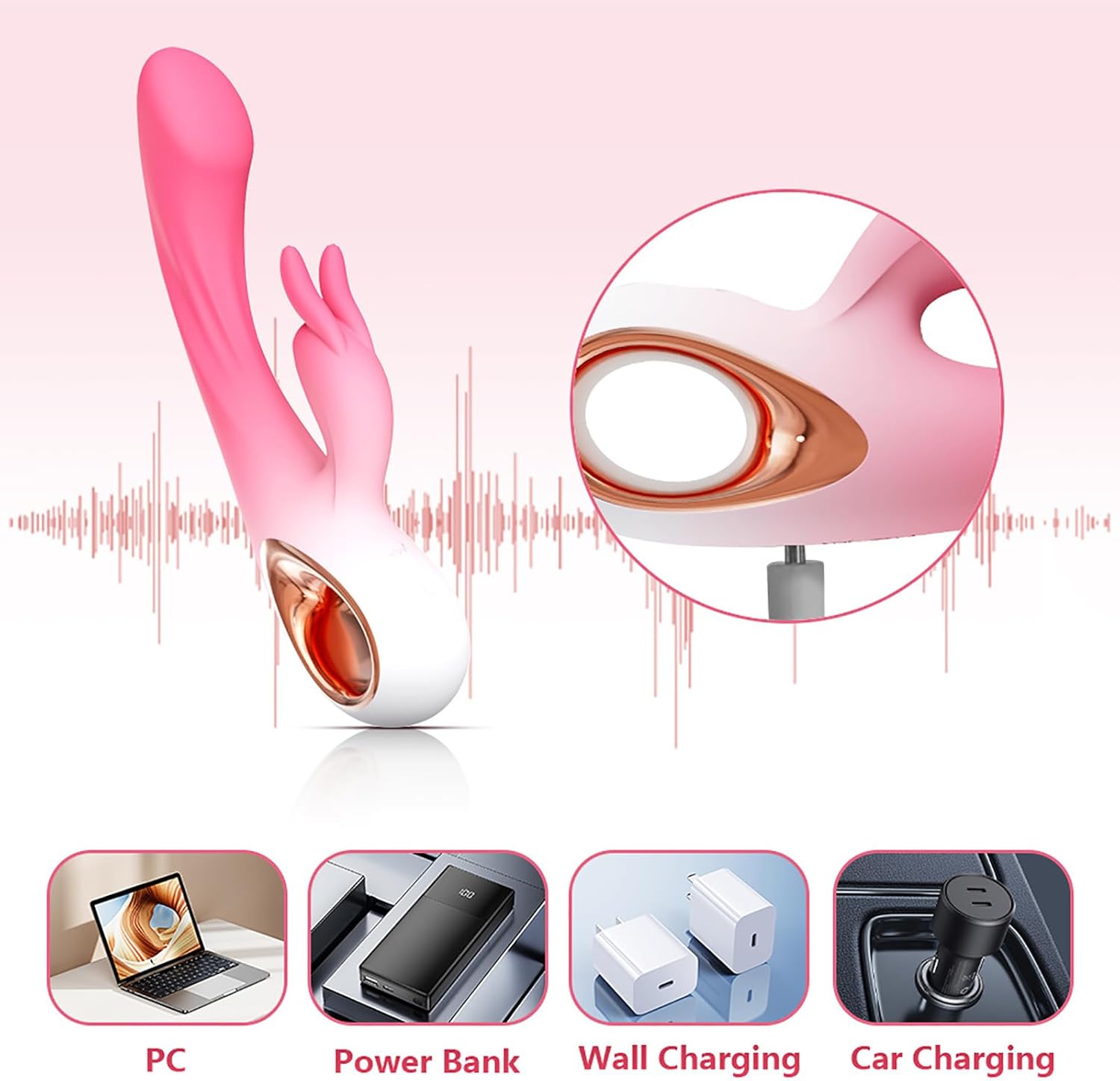 LYAMais Vibration for Women, Dildo Vibrator, G-Spot Vibrator Sets with Clitoral Stimulation, Rabbit Vibrators, 10 Vibration Modes, Clitoris Stimulator for Her, Sex Toy for Couples (Colour Gradient – Bild 7