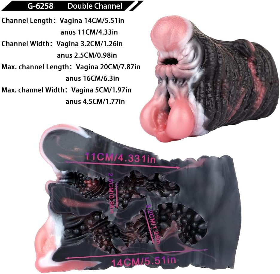 Veyjuns 2 in 1 Realistic Animal Monster Masturbator Pocket Pussy Sexy Double Channel Sex Toy for Men Pockets Pussy Compact Vagina Realistic Pocket Pussy (Elephant 2 Channels) – Bild 5