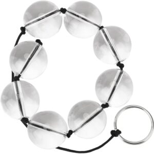 Glass Beads, Crystal Butt Plug, 8 Training Beads, Chain, Sex Toy for Men, Prostate Massager, Transparent Beads, Vagina, Plug, Adults, Erotic Toy for Couples – M
