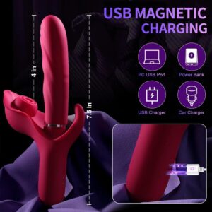 G Spot Vibration for Women Clitoris – Lmgoc 3-in-1 Dildo Vibrator with 3 Modes 10 Vibration Modes Rabbit for Her Clitoris and G-Spot Vibrator Erotic for Couples Sex Toy