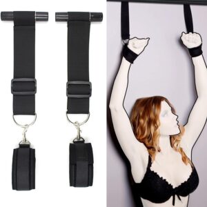 SUPKTHDY BDSM Bondage Sex Kits Bondage Set Hanging Wrist Clamps Door Restraints Toy with 2 Adjustable Handcuffs Handcuffs SM Handcuffs Sex Toy