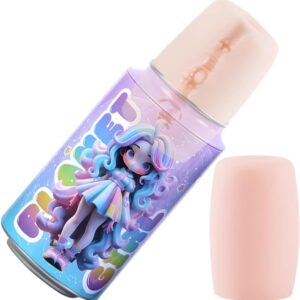 Seckoe Masturbators Cup Sex Toy for Men Reusable Masturbation Aid Pocket Pussy Sex Toy Masturbating Man Sex Toys 3D Tunnel 3D Sex Toy for Him Orange (Colourful Tin)