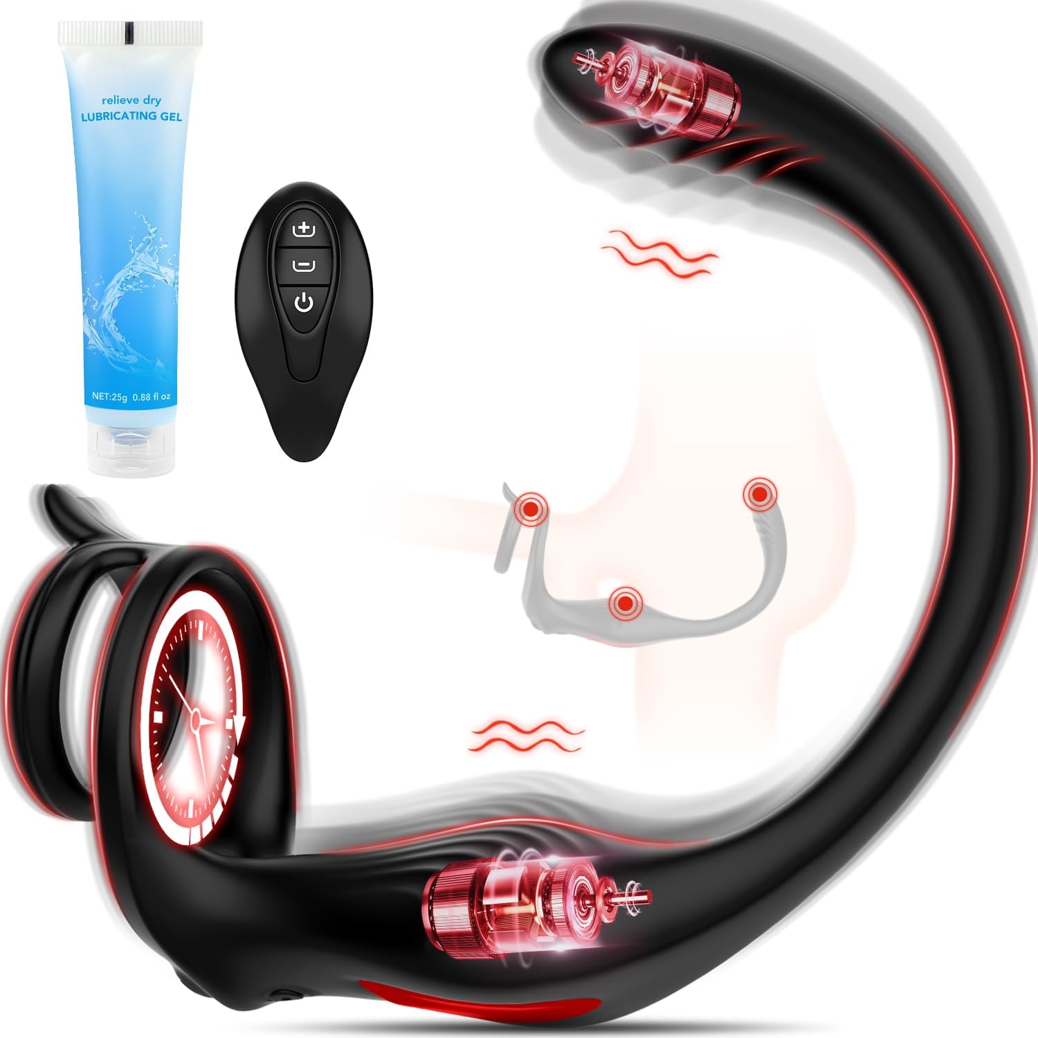 Ring Sex Toy for Men, 11 Vibration Modes, Ring, Erotic Sex Toy for Couples, Extreme Sex, Cock Ring, Erotic Sex Toy for Clitoris, Dual Rings Massager