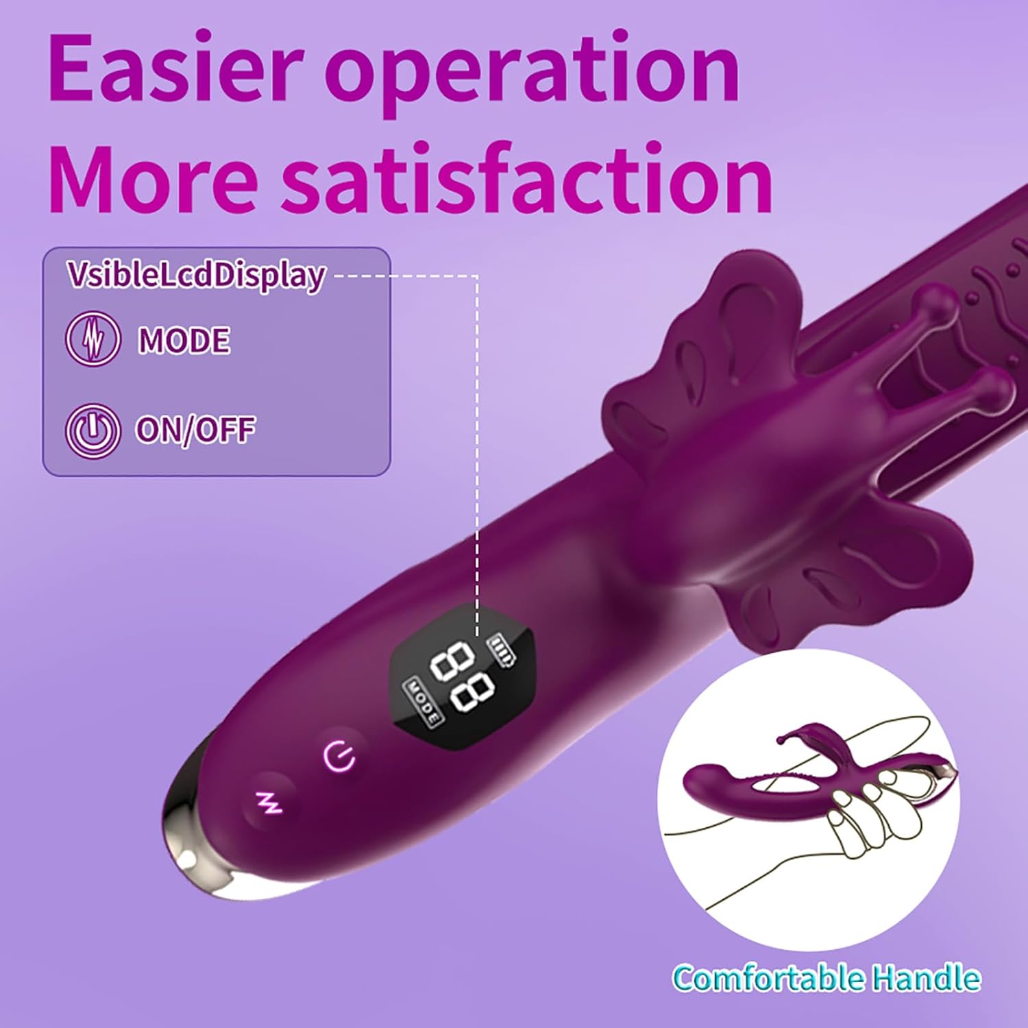 LYAMais Dildo Vibrator Sex Toy for Women Rabbit Vibrator 10 Frequency Vibration 10 Frequency Clitoral Vibration Mode 3 in 1 Dildo Vibrator G-Spot Vibrator for Women Couples Extreme Sex – Bild 7
