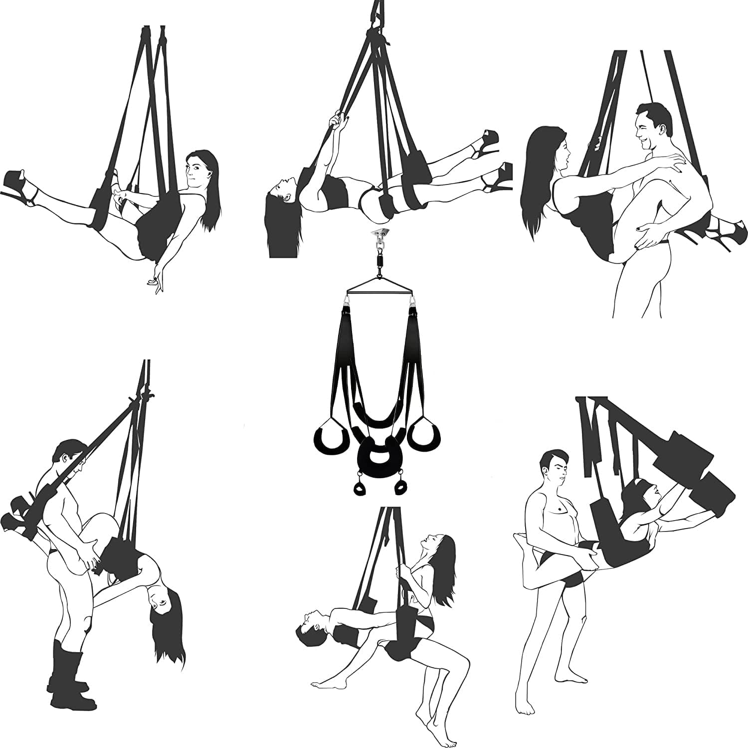 BDSM Love Swing Sex Swing for the Ceiling Bondage Set Love Swing Sex Swing Sex Swing for Couples with Extreme Sex Door Swing Slave SM Set BDSM Set – Bild 4