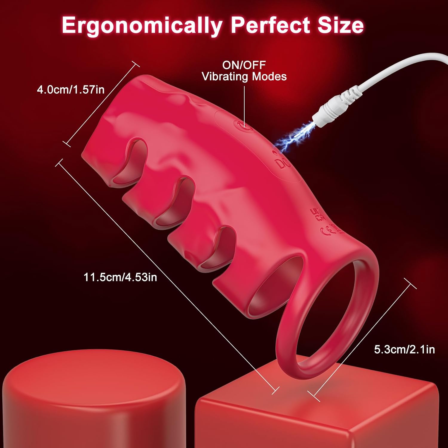 Ring Sex Toy for Couples Men, Ring Erotic Sex Toy for G-Spot, Sleeve Cock Ring Erotic Sex Toy for Clitoris, 10 Vibration Modes Dual Rings Sex Toys – Bild 4