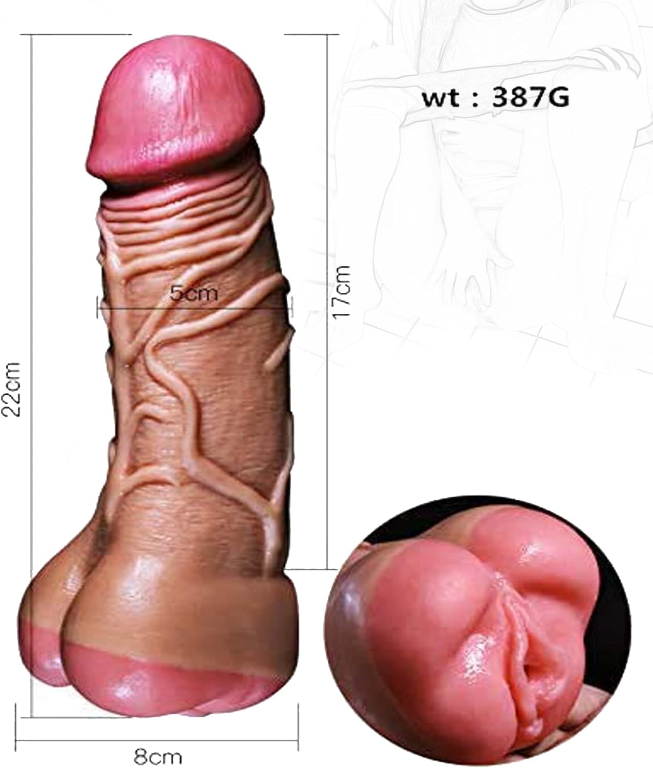 TRQOYTU 3-in-1 Realistic Dildo and Pussy Mastubrator Masturbation Device Pocket Pussy Dildo Extreme Extension Portable Masturbation Aid Sex Toy for Men Women – Bild 3