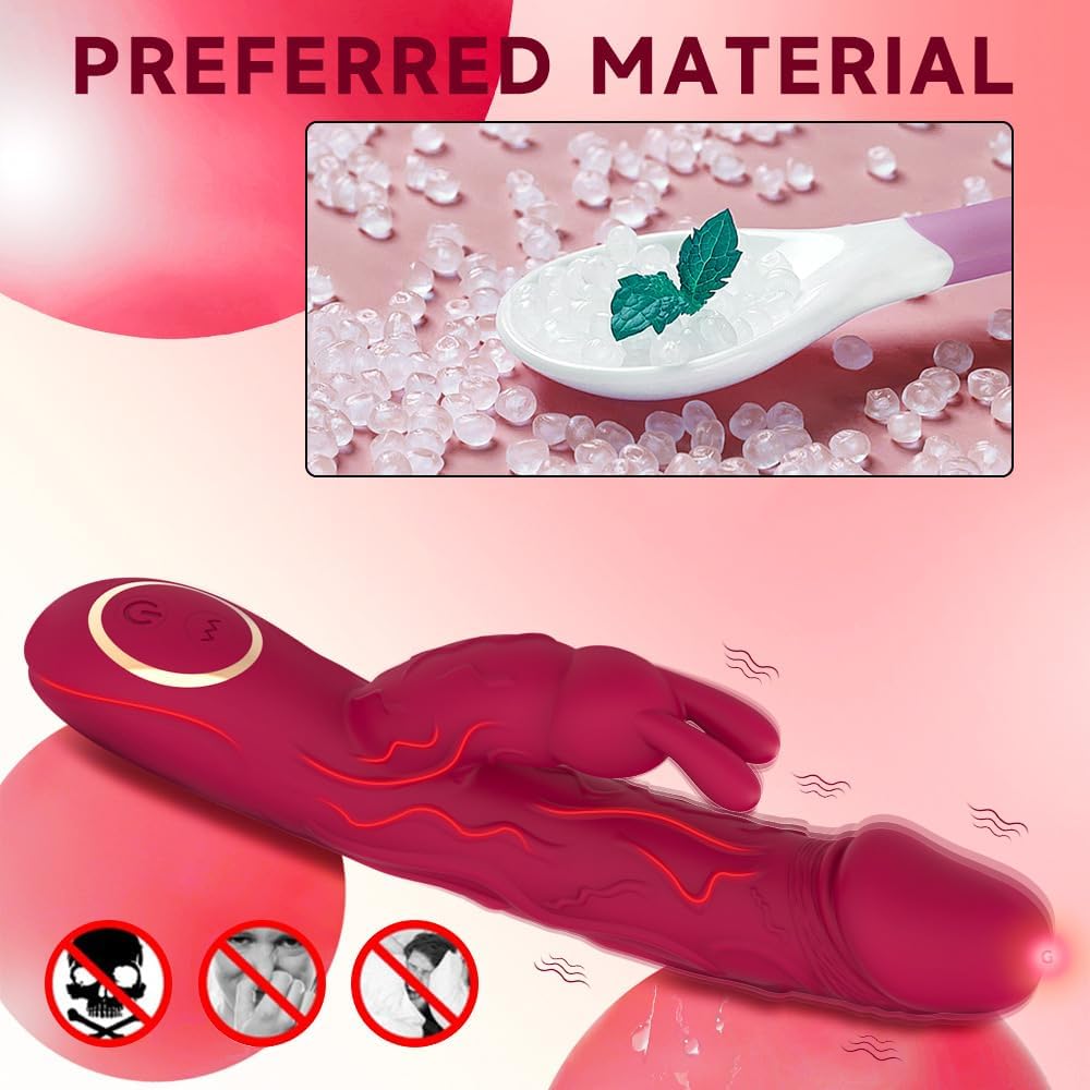Jinqian Quiet and Strong Dildo Vibrator for Women, G-Spot Vibrators with Clitoral Stimulation for Women, 10 Vibration Modes, Rabbit Vibrator, Erotic Sex Toy for Couples, Extreme Sex – Bild 5