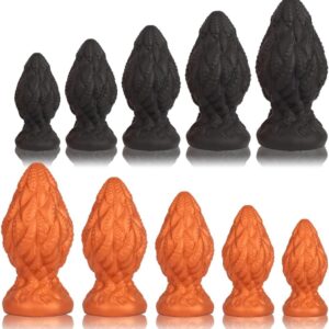 Veyjuns XXL Monster Dildo Silikon Riesiger Buttplug Mit Saugnapf Tannenzapfen Analplug Analdildo Für Männer Frauen Prostata Stimulation Anus Dilatator Sexspielzeug Paare (Gold, M)