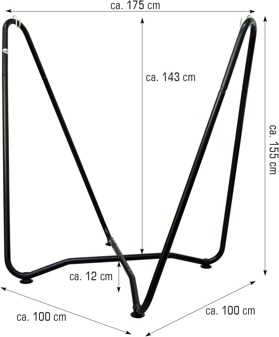 AMANKA Hanging Chair Frame up to 150 kg - 155 cm Hanging Chair Stand for Children and Adults - Metal – Bild 4