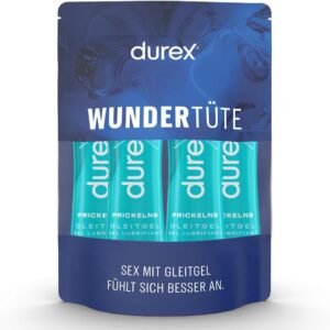 Durex Sparkling Lubricant – Water-based Lubricant for Sex with Tingling, Cooling & Warming Effects – Condom Safe (4 x 50 ml)