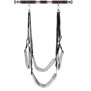 Couples Fantasy Sex Swing, Adult Indoor Love Swings with Adjustable Nylon Belt and Stainless Steel Support Bar, SM Fetish Erotic Door Swing Sex Toy