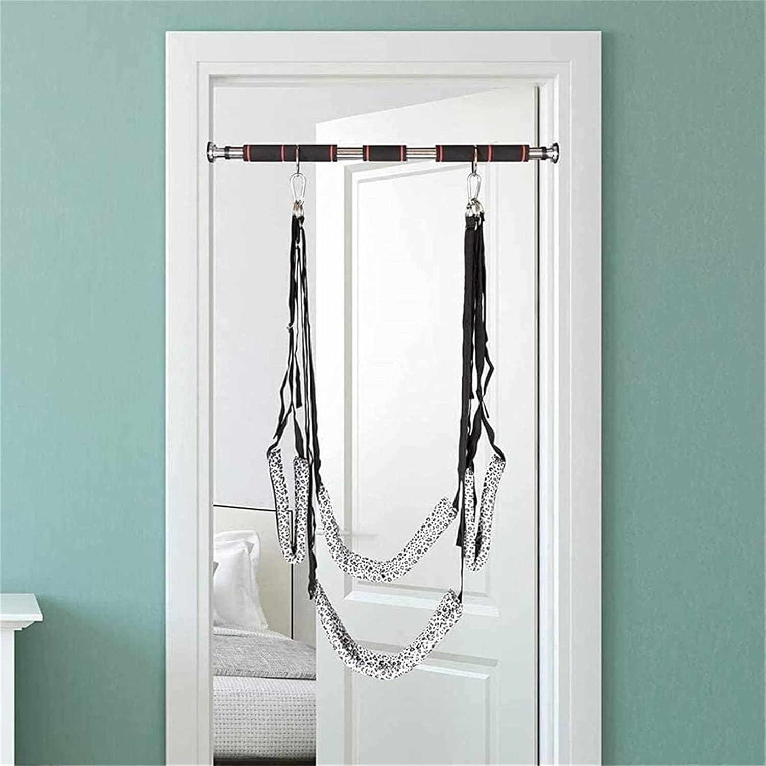 Couples Fantasy Sex Swing, Adult Indoor Love Swings with Adjustable Nylon Belt and Stainless Steel Support Bar, SM Fetish Erotic Door Swing Sex Toy – Bild 2