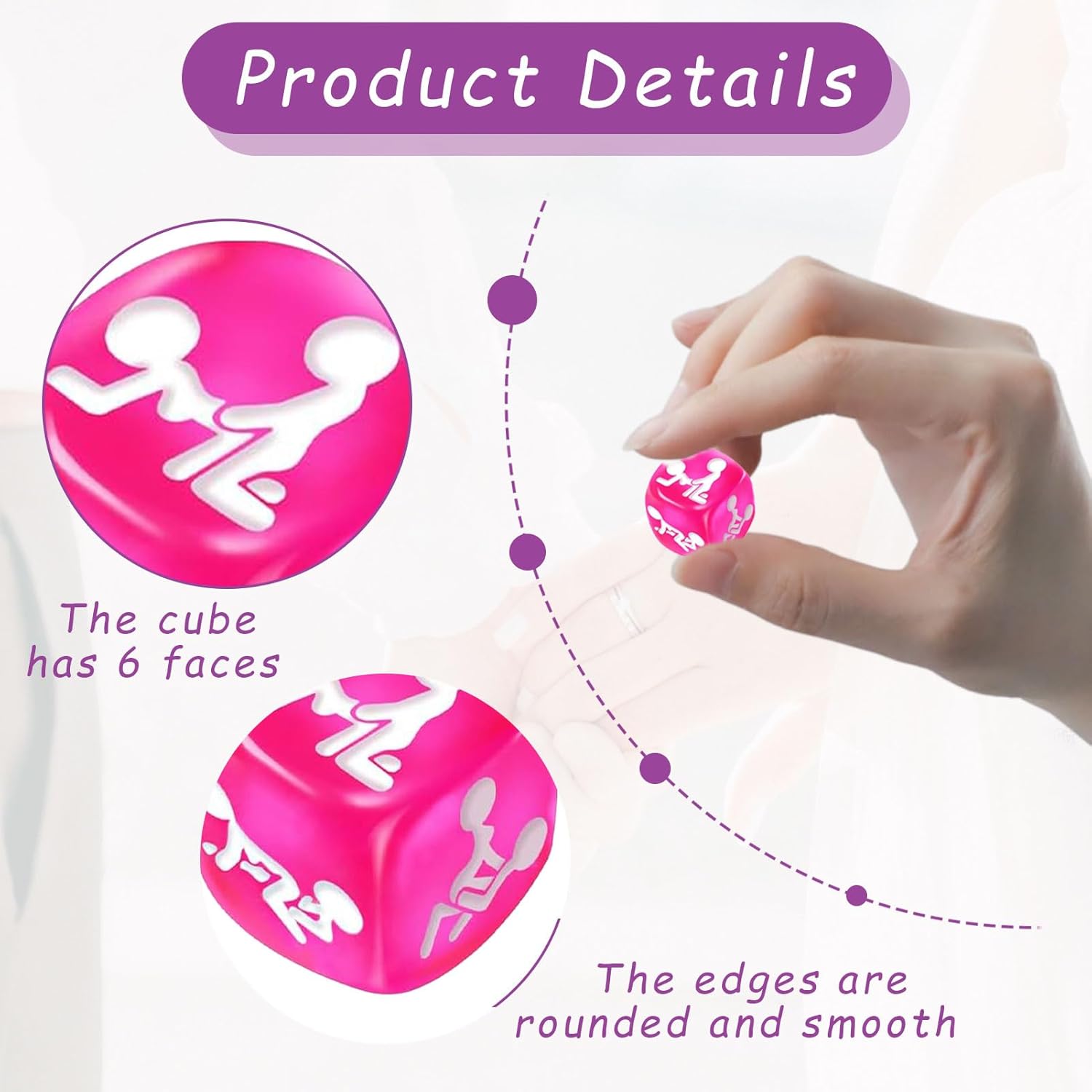 2-Piece Dice Game Set, Seductive Dice for Women and Men, Sex Positions for Couples, Kama Sutra Sex Game for Adults, Erotic Cube Sex Positions Textbook for Couples for Couples Adults – Bild 3