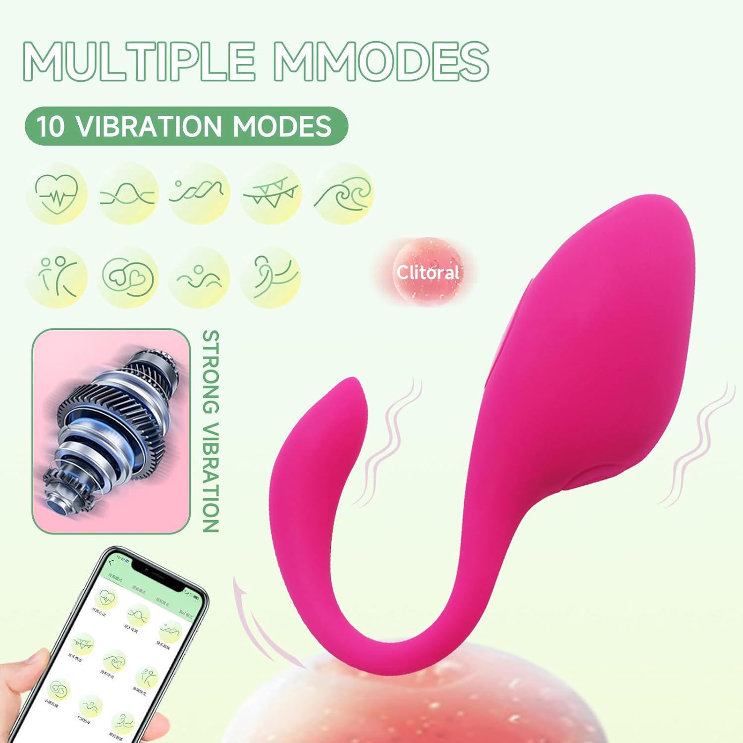 QgLust G-Spot Vibrator, App Controlled Clitoral G-Spot Vibrator, Portable Sex Toy with 10 Frequency Vibrations, 2-in-1 Clitoral and G-Spot Stimulator, The Ultimate Sex Toy for Women – Bild 2