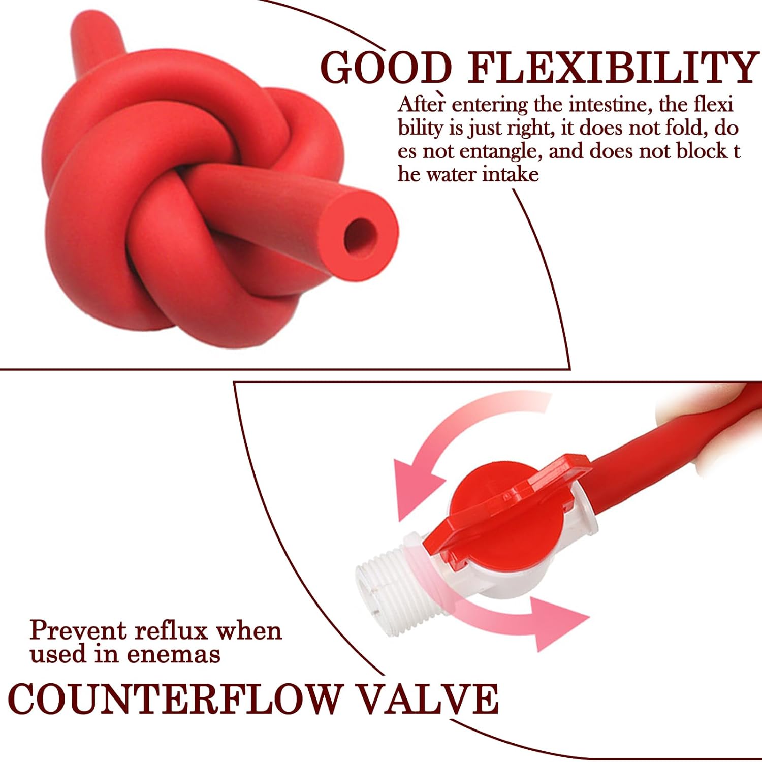 200 cm Shower Butt Plug Red, Enema for Intestinal Cleansing (with Valve Prevents Backflow), Enema Plug, Enema Plug Dildo, Shower Woman, Shower Men, Shower, Sex Toy Both – Bild 4