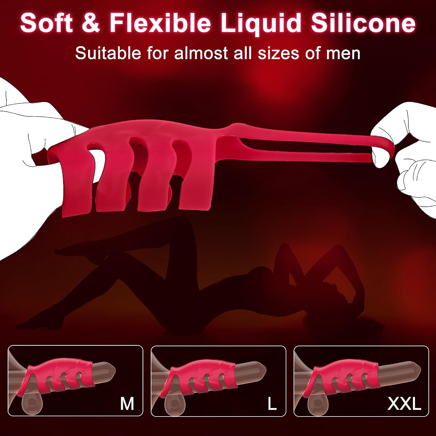 Ring Sex Toy for Couples Men, Ring Erotic Sex Toy for G-Spot, Sleeve Cock Ring Erotic Sex Toy for Clitoris, 10 Vibration Modes Dual Rings Sex Toys – Bild 6