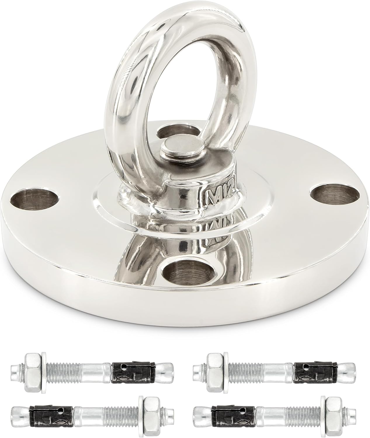 Premium stainless steel bracket up to 250 g for hanging chairs, hammock, punch bag, sling trainer, yoga towel, sun sail, nest swing, hammock, seating, swing.