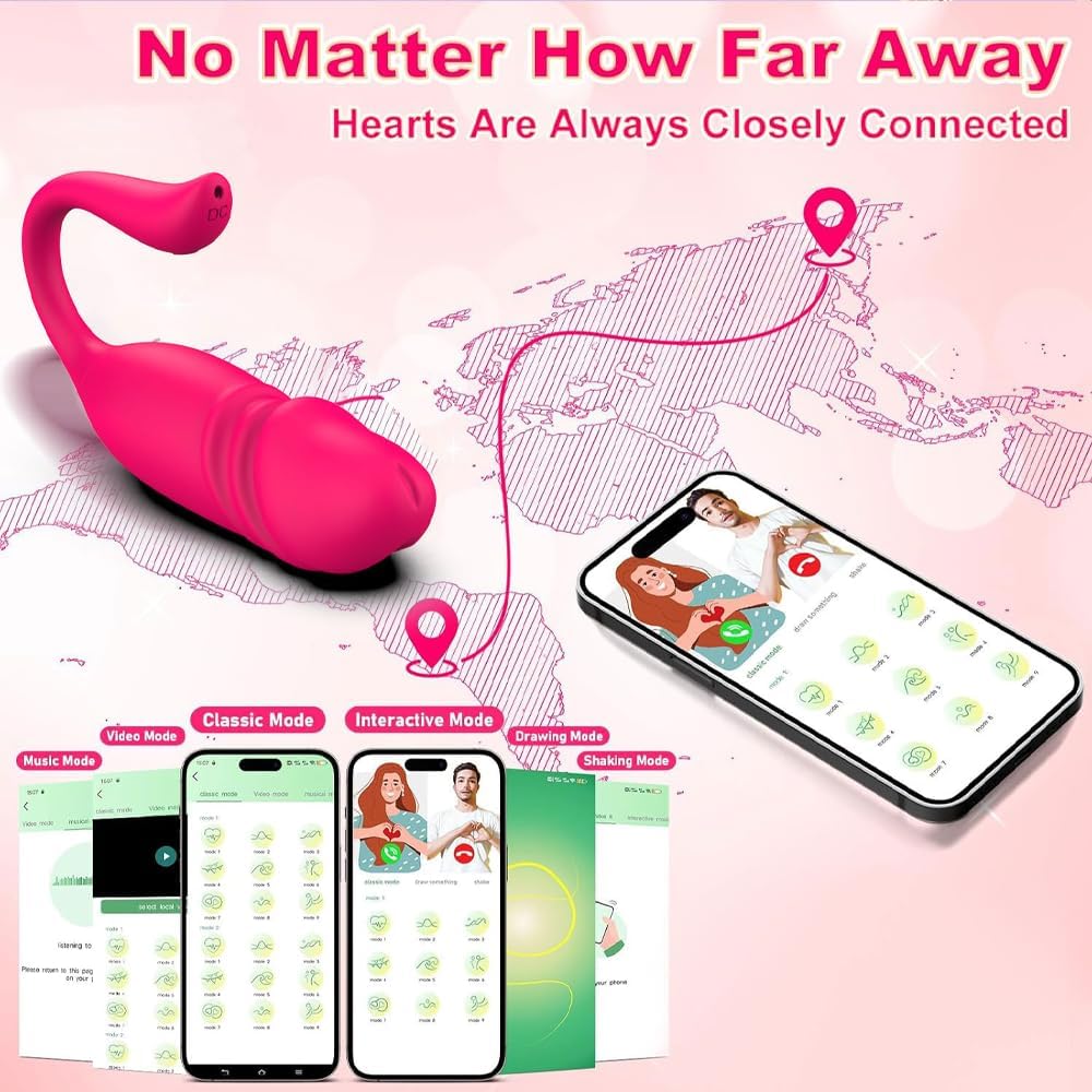 Jpscor Vibrator with App Sex Toy for Women, Vibration, Dildo G-Spot Vibrators with 2 x 9 Modes, Vibrator Sets for Women, Waterproof & Rechargeable Vibro Egg Sex Toy for Couples, Extreme – Bild 5