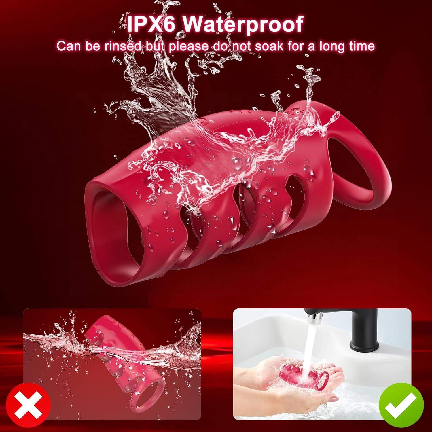 Ring Sex Toy for Couples Men, Ring Erotic Sex Toy for G-Spot, Sleeve Cock Ring Erotic Sex Toy for Clitoris, 10 Vibration Modes Dual Rings Sex Toys – Bild 5