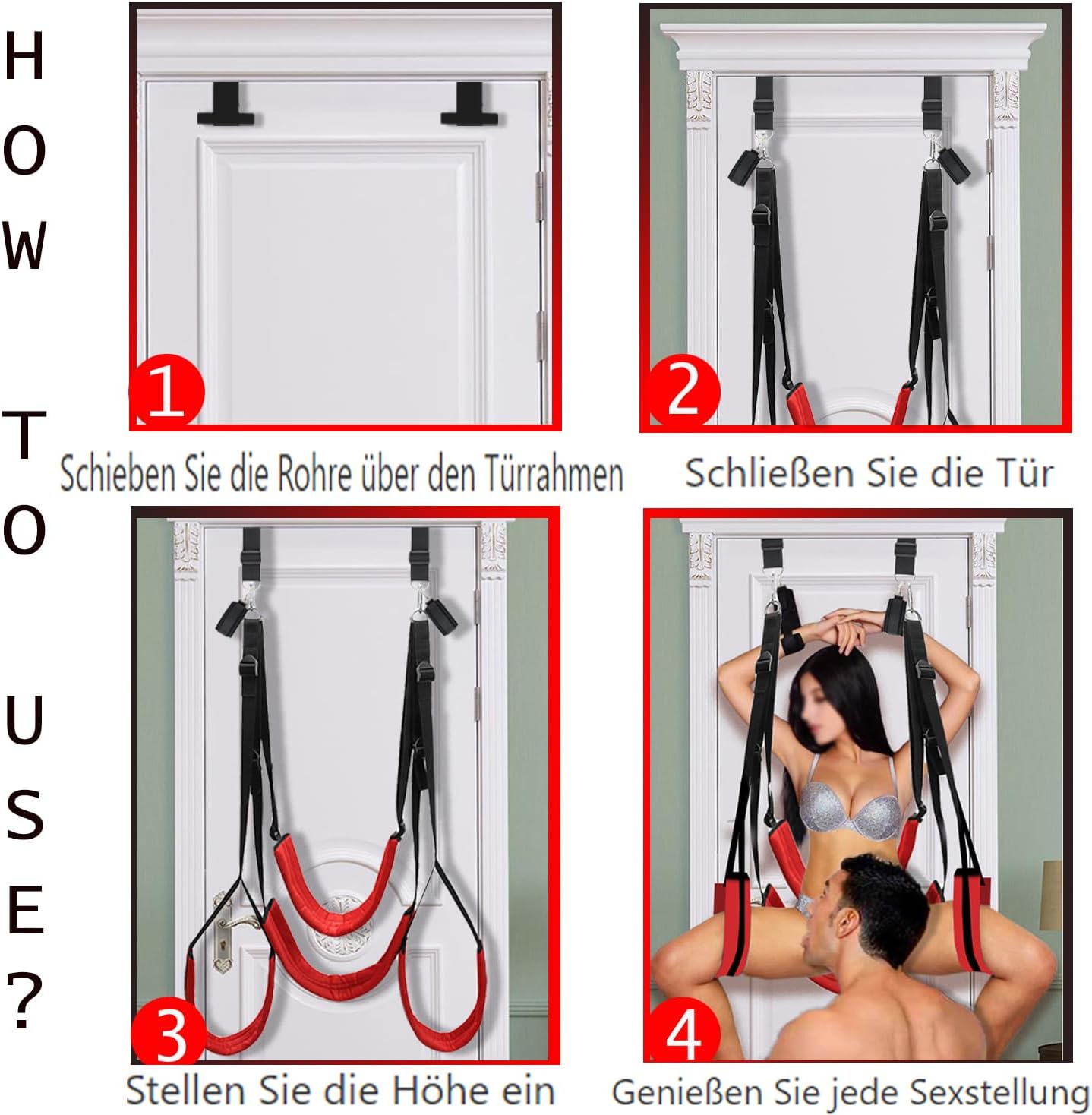 SUPKTHDY BDSM Bondage Sex Kits Bondage Set Hanging Wrist Clamps Door Restraints Toy with 2 Adjustable Handcuffs Handcuffs SM Handcuffs Sex Toy – Bild 6