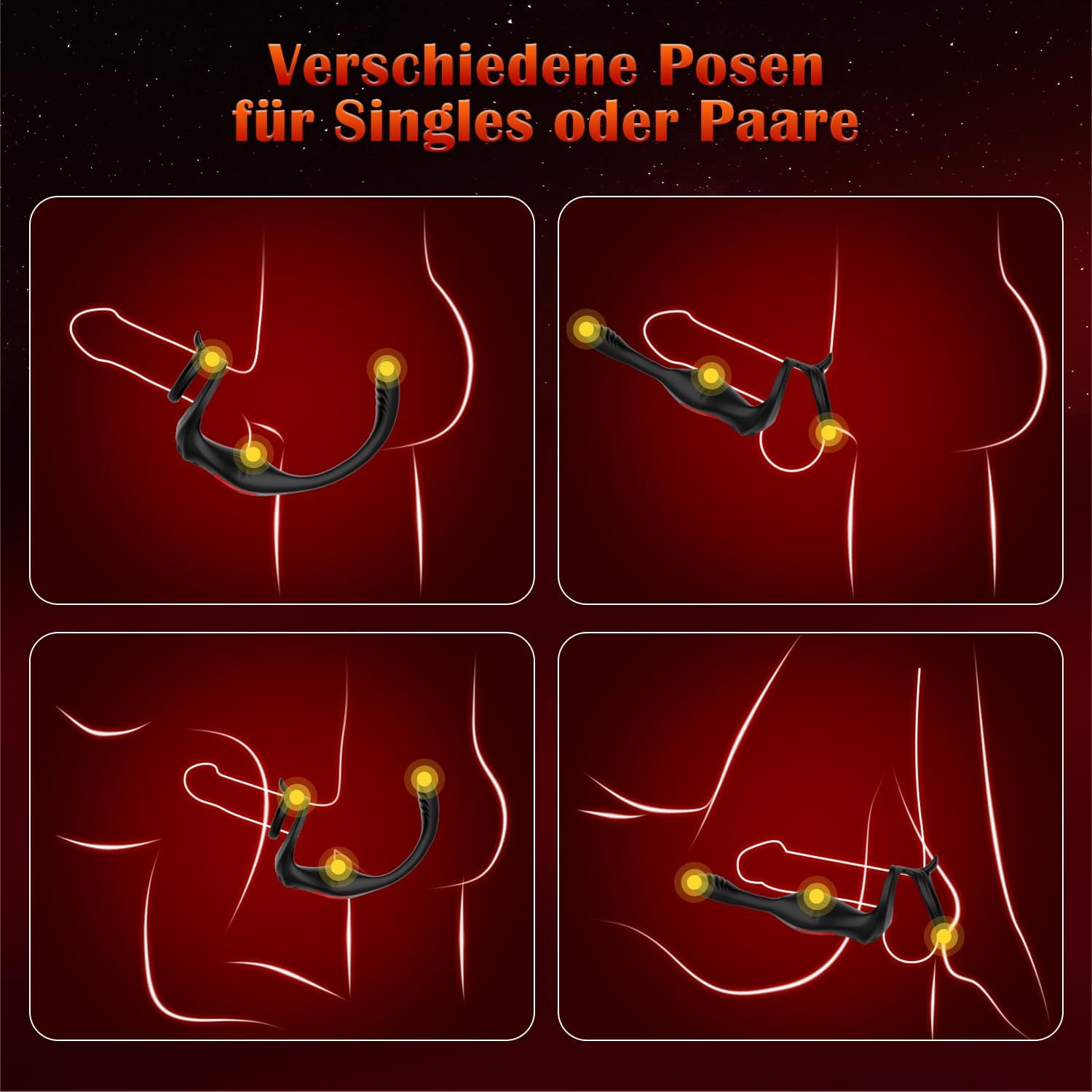 Ring Sex Toy for Men, 11 Vibration Modes, Ring, Erotic Sex Toy for Couples, Extreme Sex, Cock Ring, Erotic Sex Toy for Clitoris, Dual Rings Massager – Bild 7