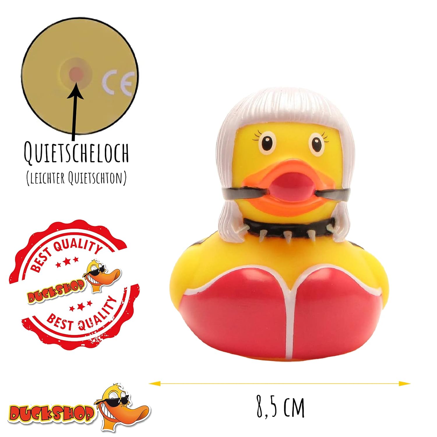 Duckshop I Bath Duck SM Bondage I Squeaky Part L: 8.5 cm I Includes Squeaky Duck Keyring in Set I Gift Adults I Present Collector – Bild 5