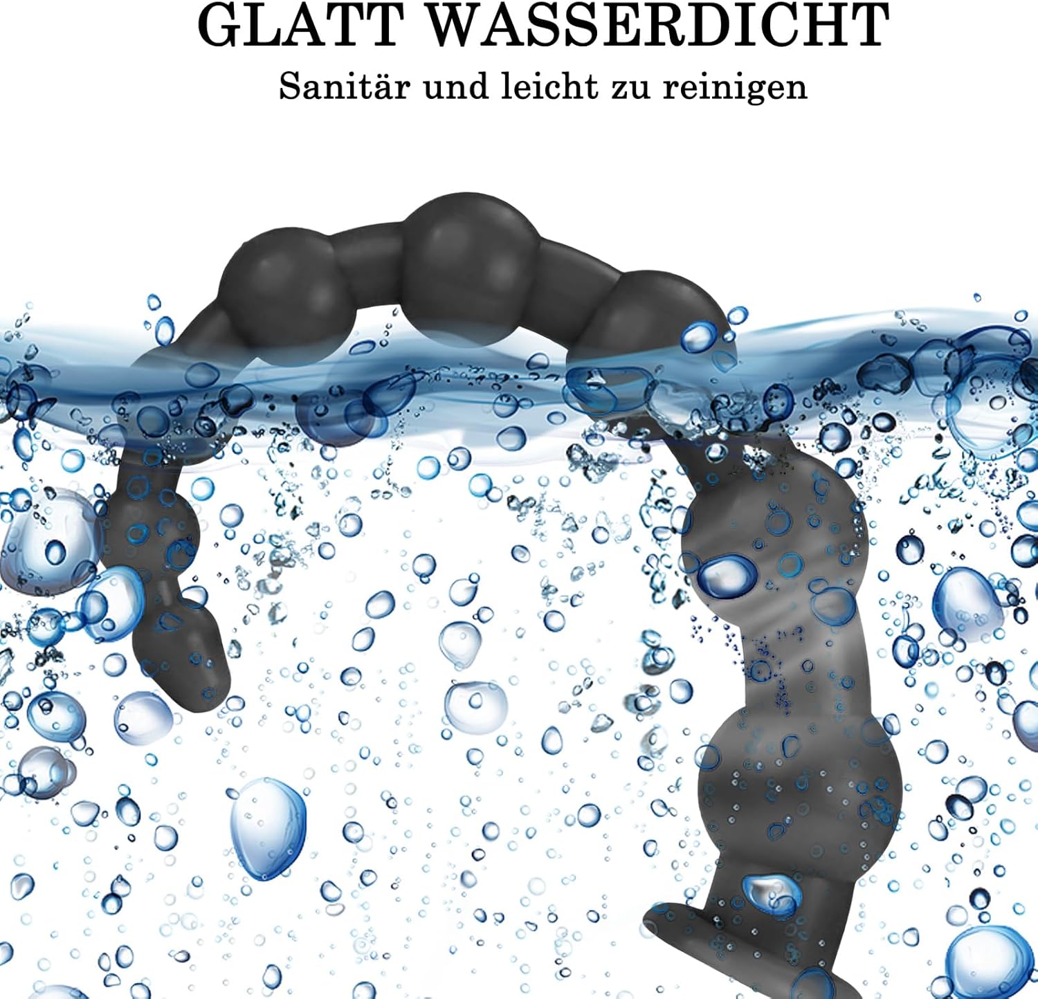 BDSMAGE 45 cm Large Plug, Giant Butt Plug, Dildo, XXL Toys, Stretcher, Bead Dilo Tail, Expander with Suction Cup, Erotic Sex Toy from 18 for Couples, Women, Men (Black) – Bild 6