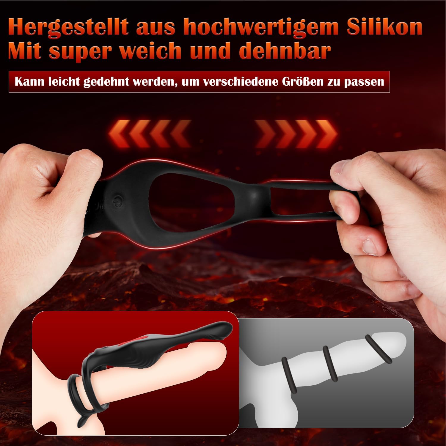 Ring Sex Toy for Men, 11 Vibration Modes, Ring, Erotic Sex Toy for Couples, Extreme Sex, Cock Ring, Erotic Sex Toy for Clitoris, Dual Rings Massager – Bild 5
