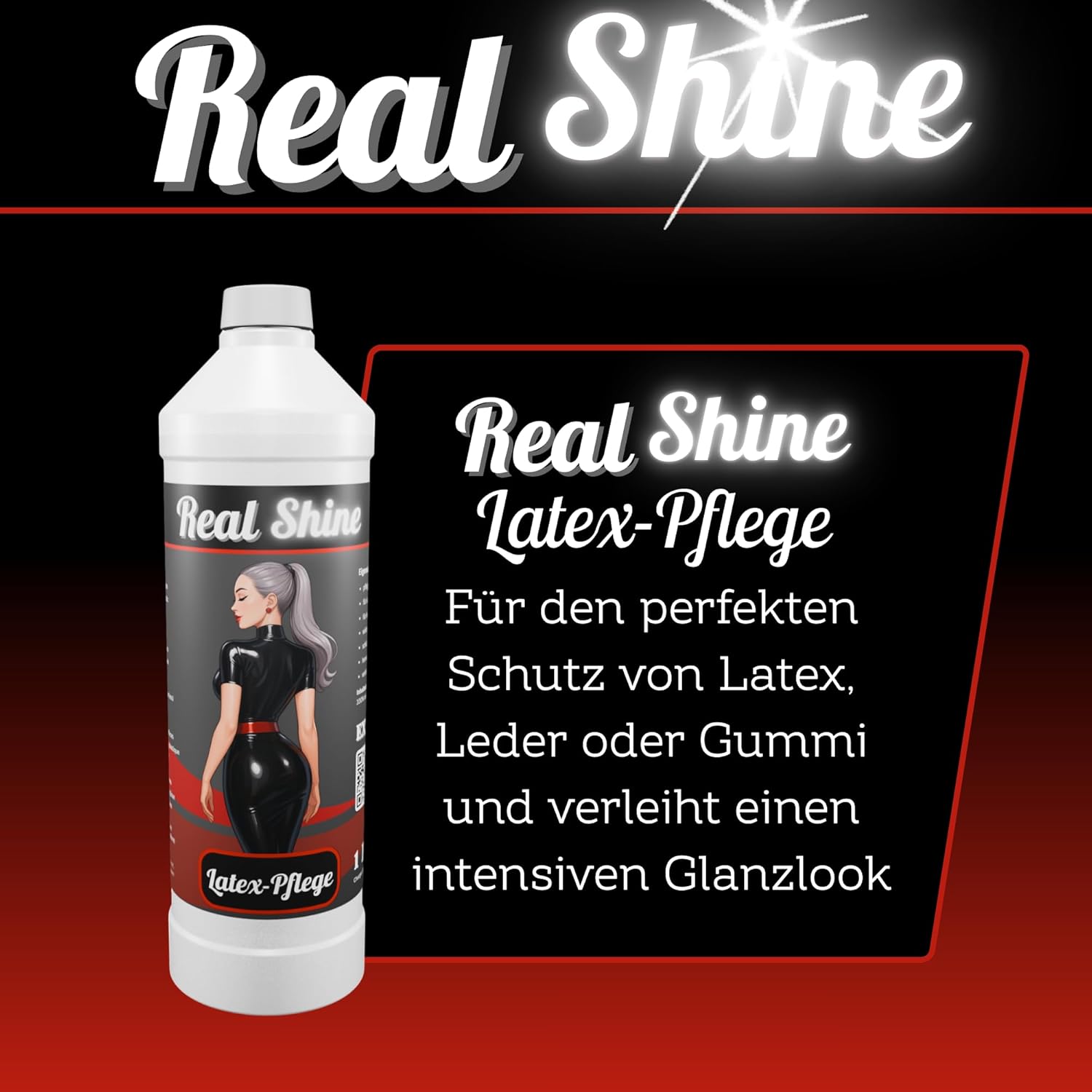 Optimal Products Latexpflege REALSHINE Silikonöl Kanister I dermatologisch getestetes Öl für Latex I professionelle Gummipflege & ergiebige Anziehhilfe I geruchslose Latexpflege für Hochglanz-Optik – Bild 3