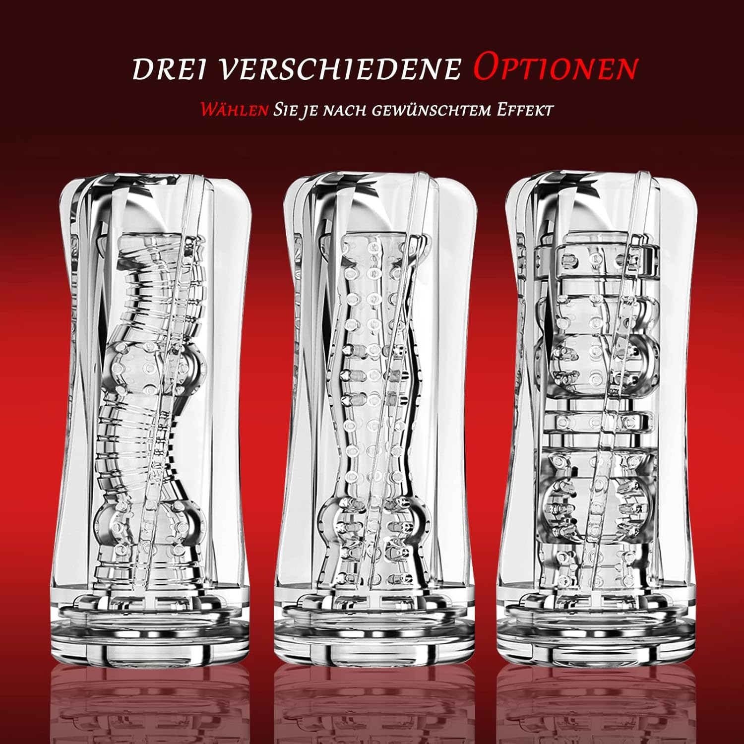 Masturbating for Men Masturbator Cup, Crystal Masturbators Pocket Pussy Realistic Large with 3D Red Protective Case, Sex Toy for Men, Training Device, Reduce Sensitivity (A) – Bild 5