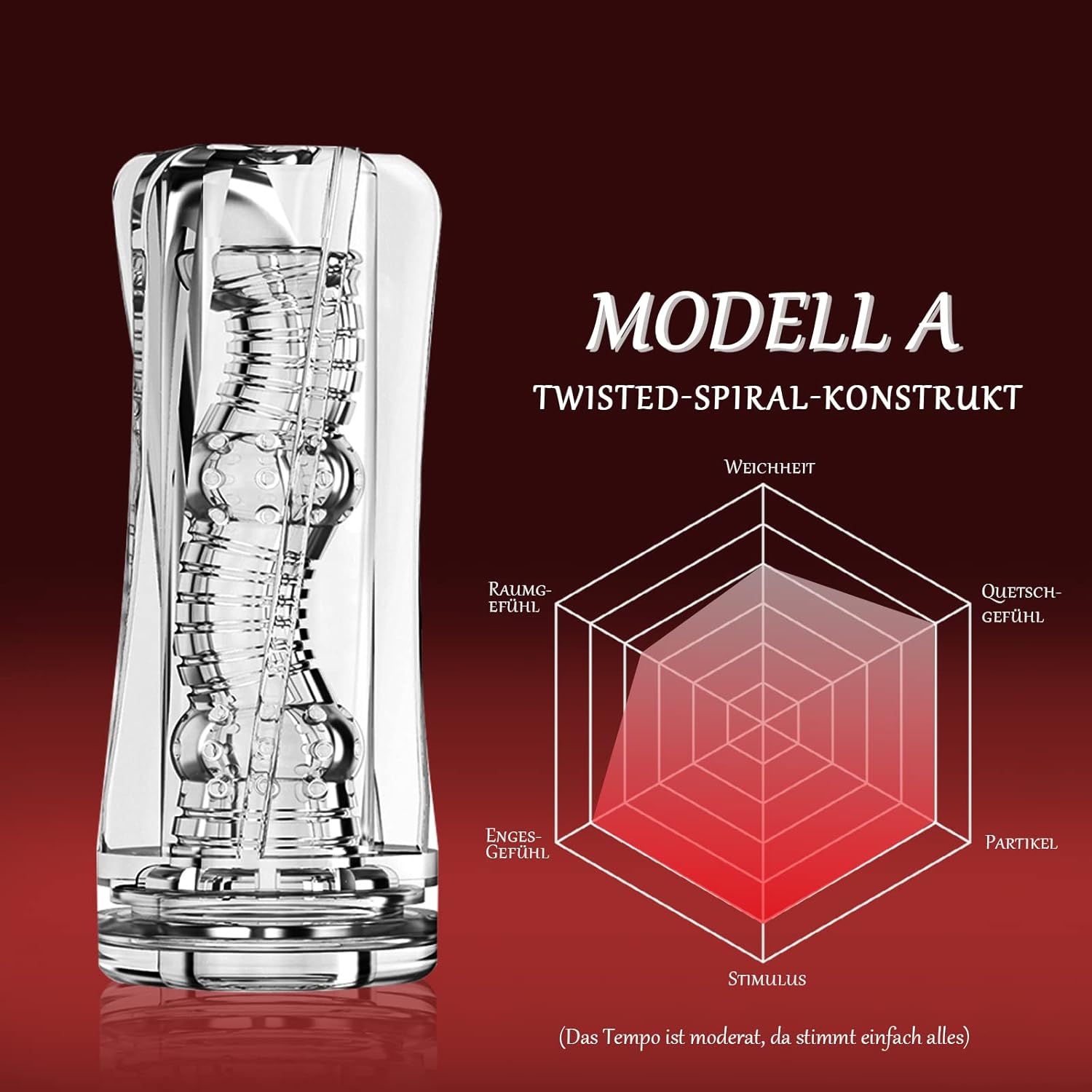 Masturbating for Men Masturbator Cup, Crystal Masturbators Pocket Pussy Realistic Large with 3D Red Protective Case, Sex Toy for Men, Training Device, Reduce Sensitivity (A) – Bild 6