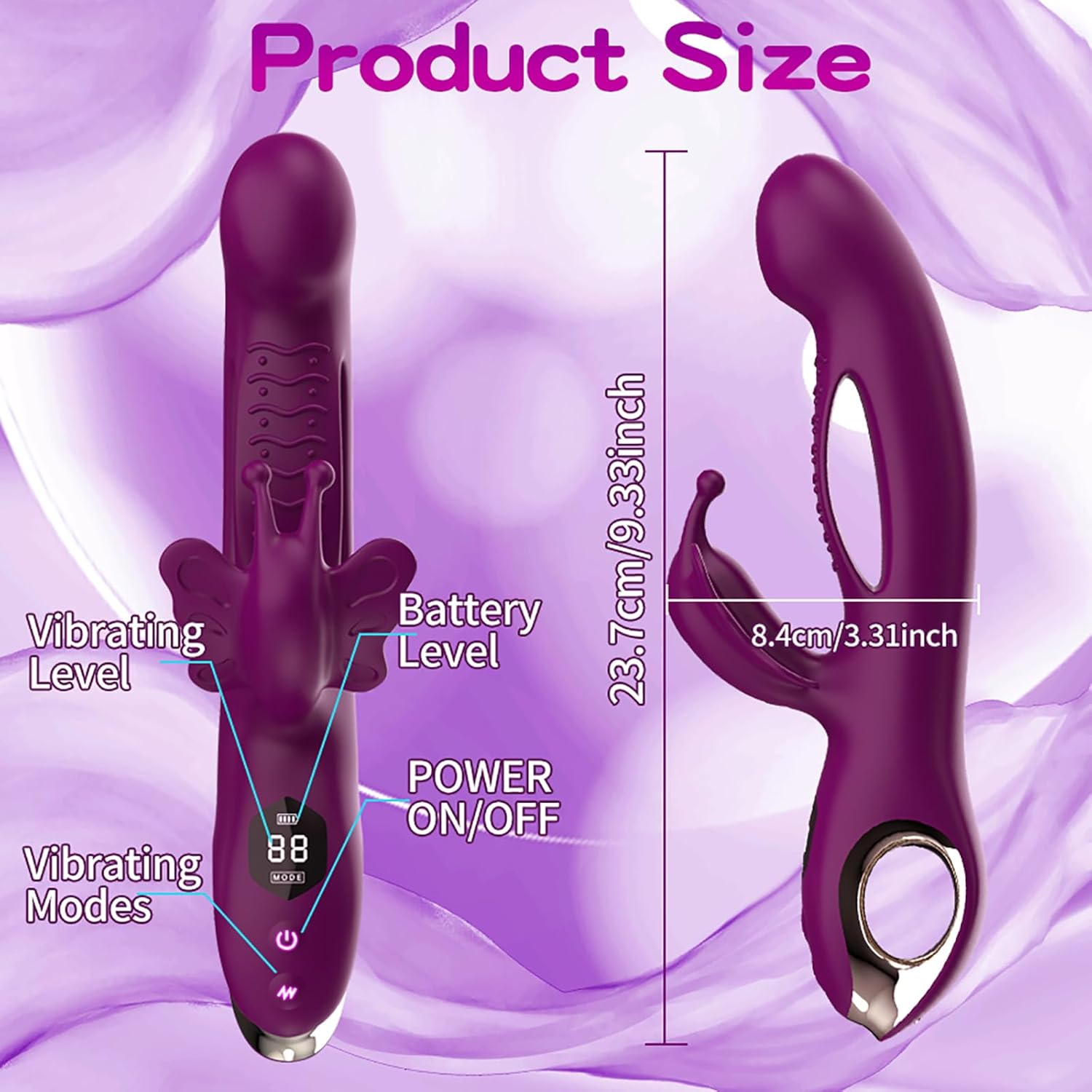 LYAMais Dildo Vibrator Sex Toy for Women Rabbit Vibrator 10 Frequency Vibration 10 Frequency Clitoral Vibration Mode 3 in 1 Dildo Vibrator G-Spot Vibrator for Women Couples Extreme Sex – Bild 2