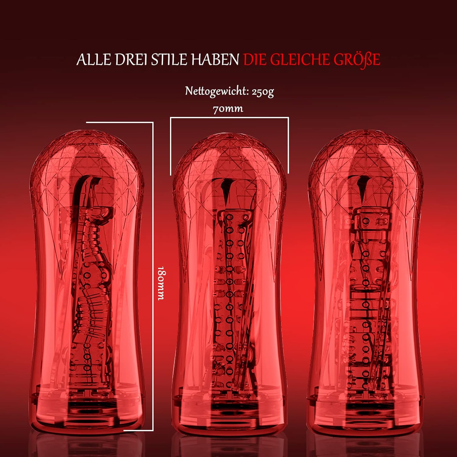 Masturbating for Men Masturbator Cup, Crystal Masturbators Pocket Pussy Realistic Large with 3D Red Protective Case, Sex Toy for Men, Training Device, Reduce Sensitivity (A) – Bild 7