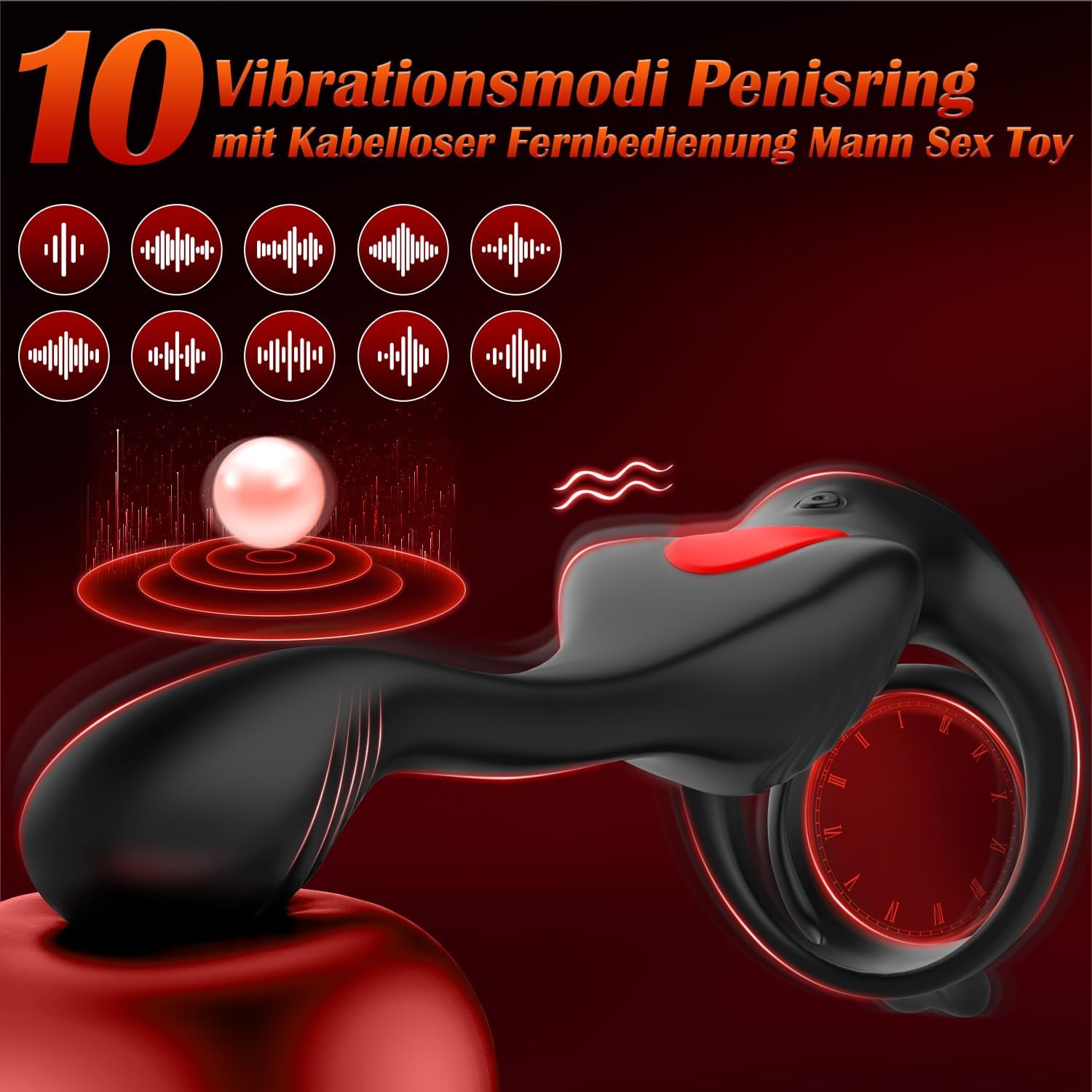 Ring Sex Toy for Men, 11 Vibration Modes, Ring, Erotic Sex Toy for Couples, Extreme Sex, Cock Ring, Erotic Sex Toy for Clitoris, Dual Rings Massager – Bild 3