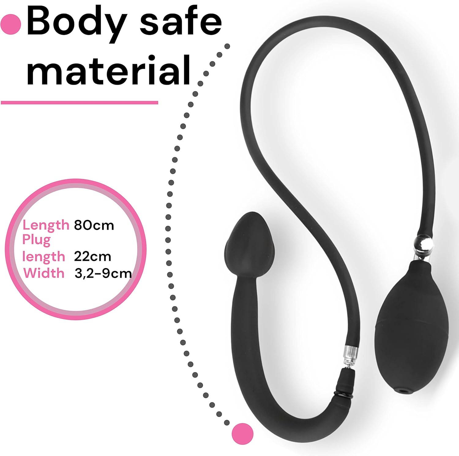 Inflatable Silicone Plug from 2.9 to 9.5 cm with Metal Ball Inflatable XXL Butt Plug with Vibration Effect & Valve Pump Plug for Women & BDSMS Lovers Pump Dildo Fetish Sex Toys FOPS D22-8 (M) – Bild 4