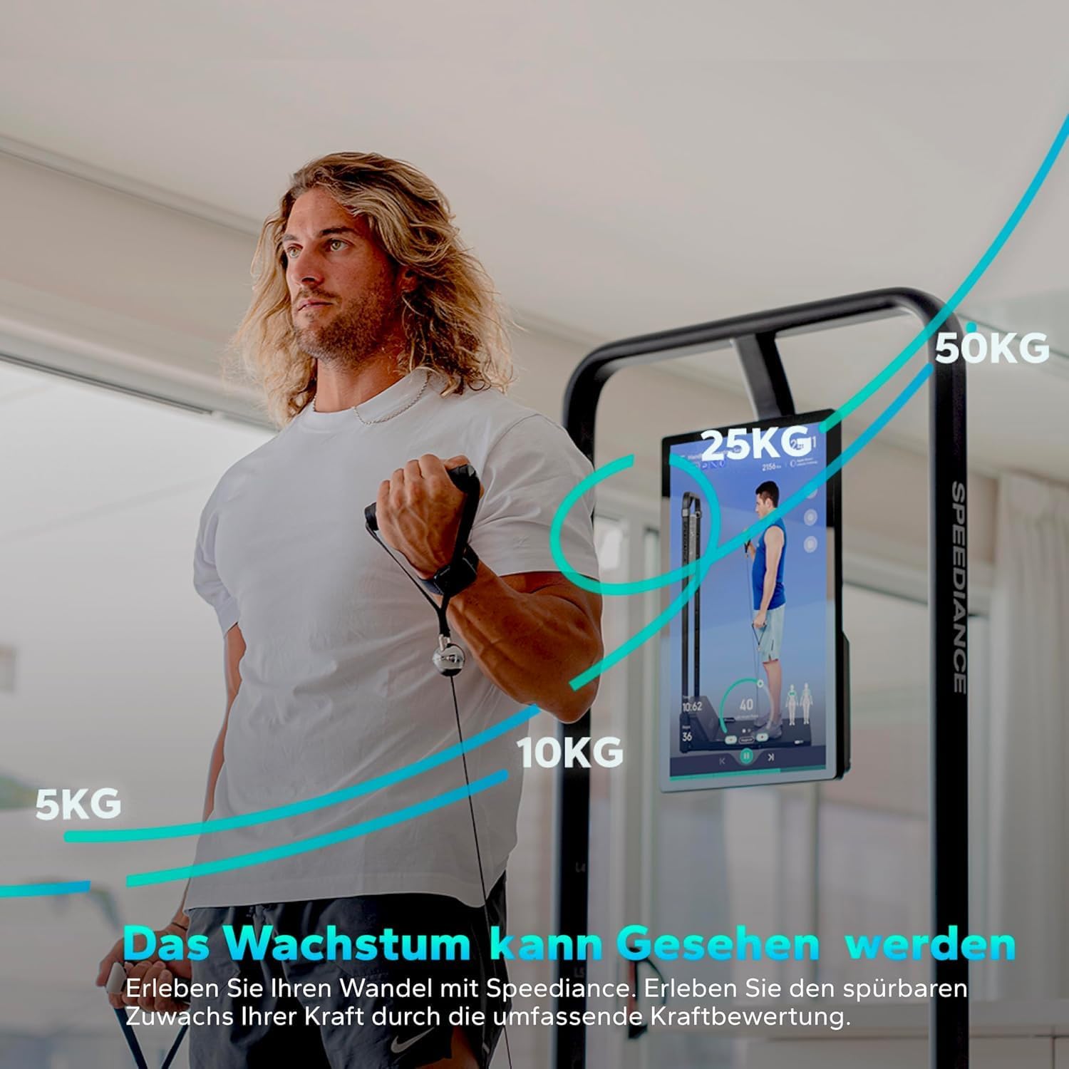Speediance Smart Home Gym System, Gym Monster Multifunctional Smith Machine Home Gym Power Cage, Portable Cable Machine for Home Workout, Full Body Strength Training Fitness – Bild 4