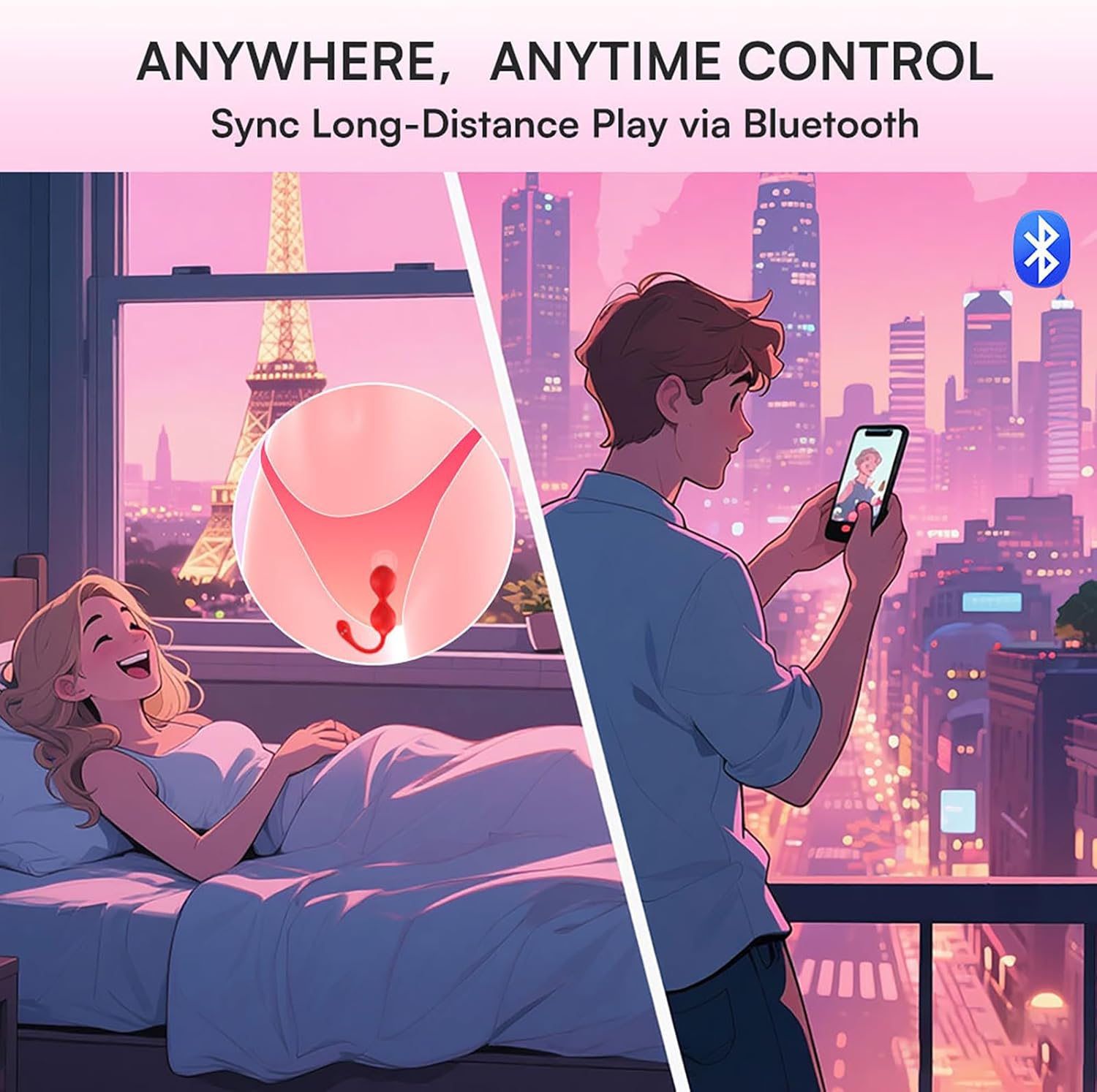 LZYLWC Love Balls with Remote Control for On the Go 4 Sizes Vibro Egg for Women Made of Silicone with 9 Vibration Modes for Pelvic Floor Training and Effective Strengthening of Vaginal Muscles (Red) – Bild 5