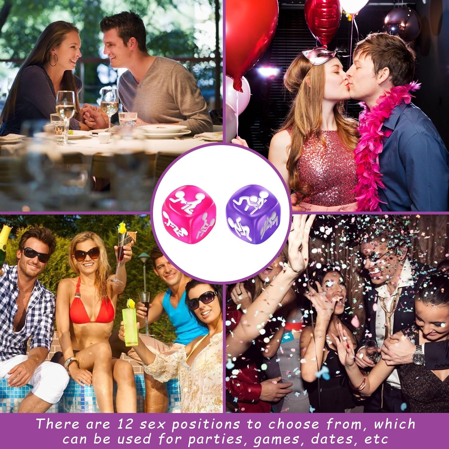 2-Piece Dice Game Set, Seductive Dice for Women and Men, Sex Positions for Couples, Kama Sutra Sex Game for Adults, Erotic Cube Sex Positions Textbook for Couples for Couples Adults – Bild 5