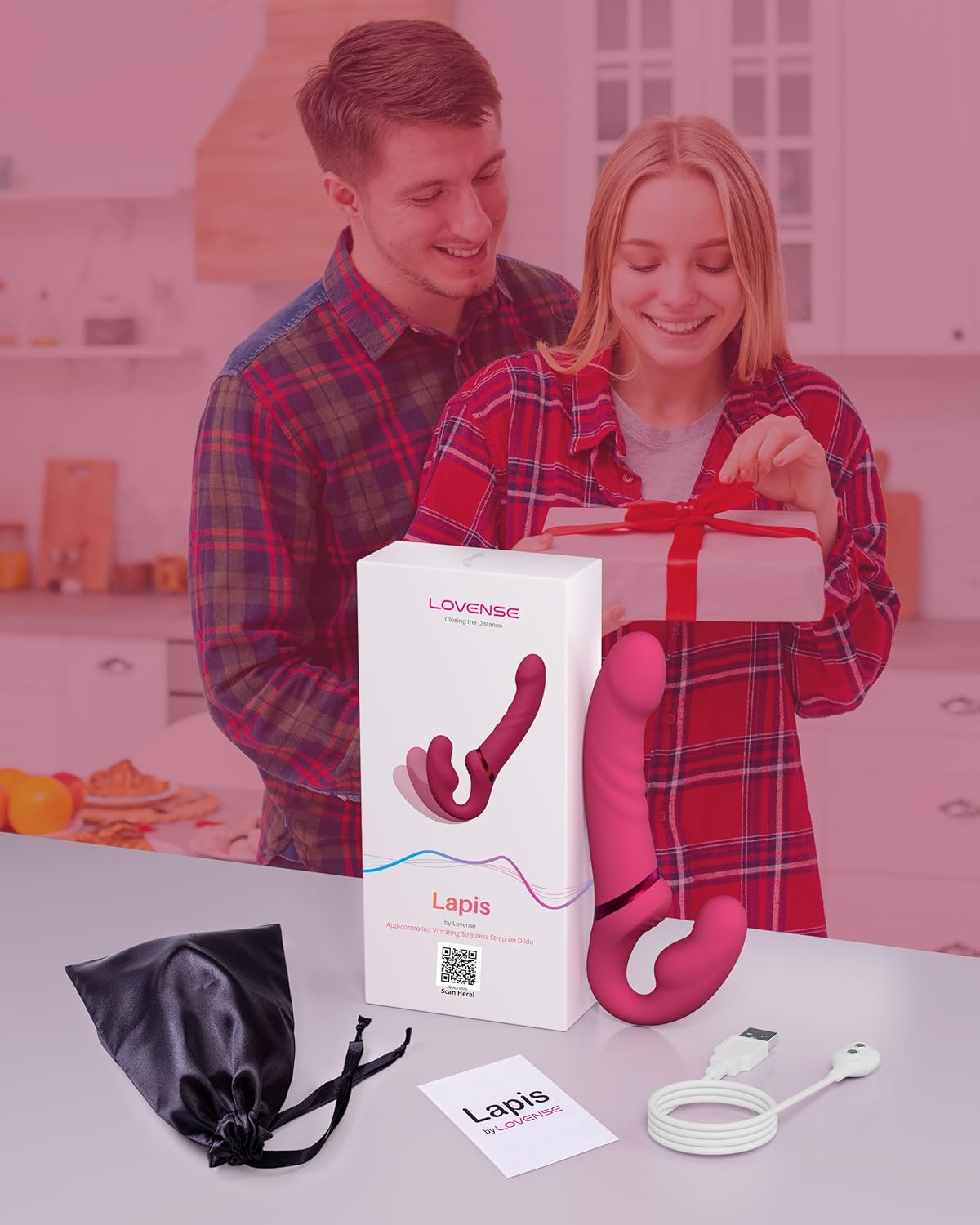 LOVENSE Lapis Dildo Vibrator, Double Dildo, Vibration for Women, Couples Vibrator with App Remote Control, Strap-On Dildo, Sex Toy for Women, Couples, Lesbians – Bild 7