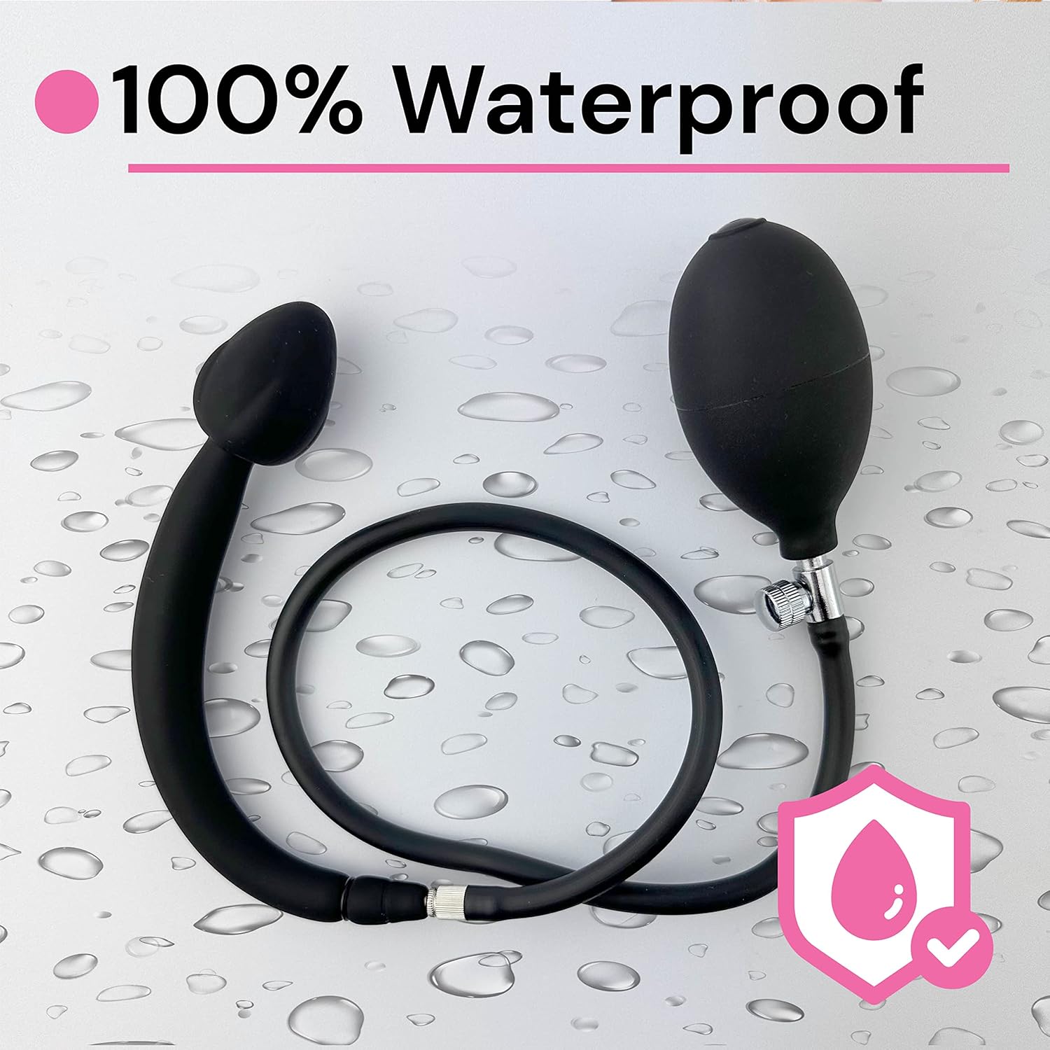 Inflatable Silicone Plug from 2.9 to 9.5 cm with Metal Ball Inflatable XXL Butt Plug with Vibration Effect & Valve Pump Plug for Women & BDSMS Lovers Pump Dildo Fetish Sex Toys FOPS D22-8 (M) – Bild 2