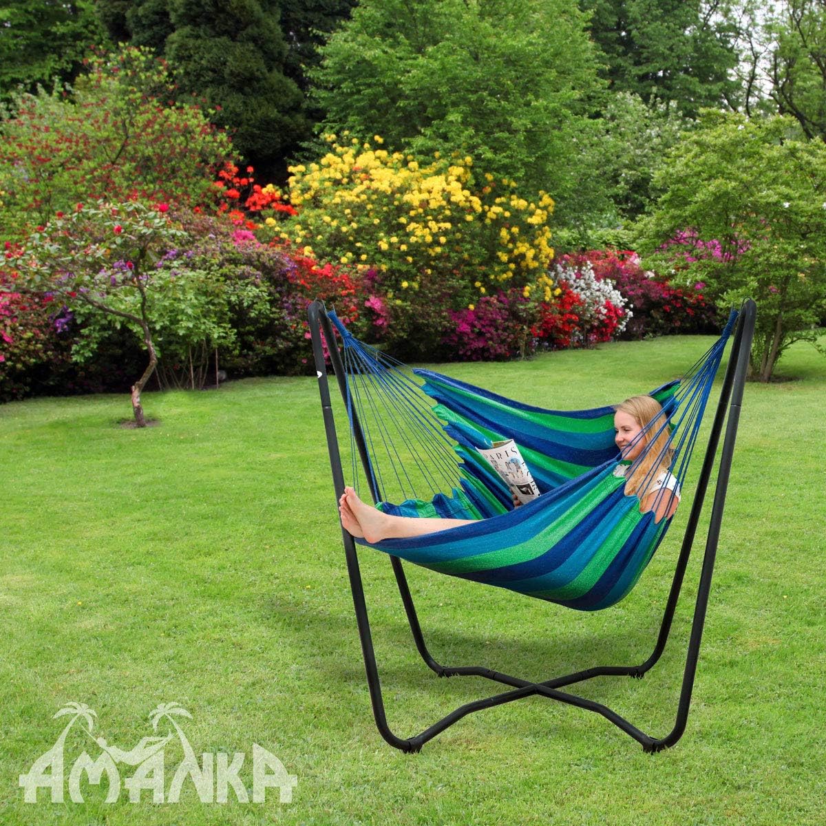 AMANKA Hanging Chair Frame up to 150 kg - 155 cm Hanging Chair Stand for Children and Adults - Metal – Bild 2