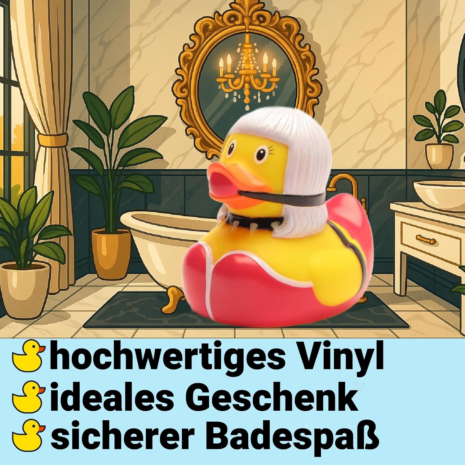 Duckshop I Bath Duck SM Bondage I Squeaky Part L: 8.5 cm I Includes Squeaky Duck Keyring in Set I Gift Adults I Present Collector – Bild 2