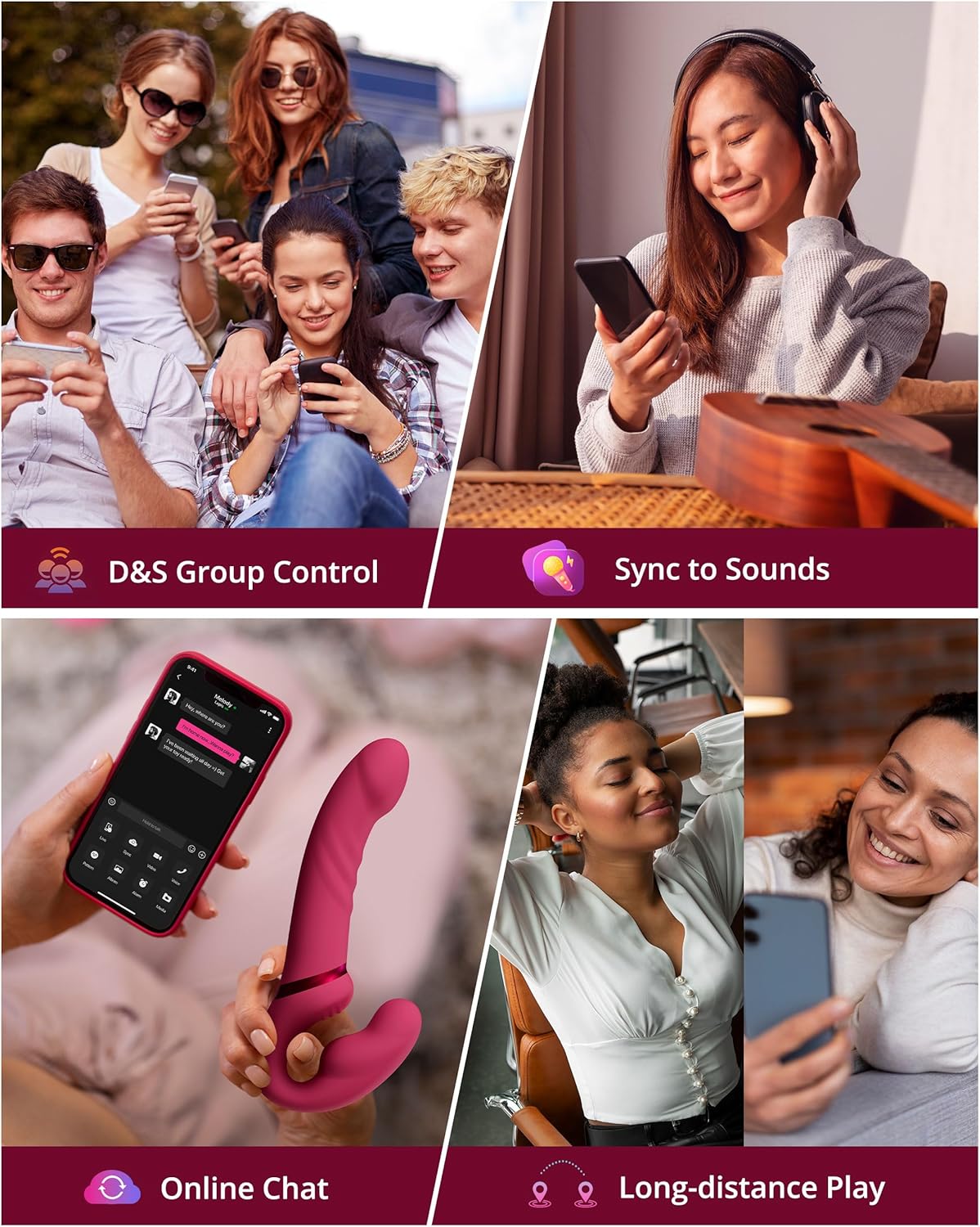 LOVENSE Lapis Dildo Vibrator, Double Dildo, Vibration for Women, Couples Vibrator with App Remote Control, Strap-On Dildo, Sex Toy for Women, Couples, Lesbians – Bild 3